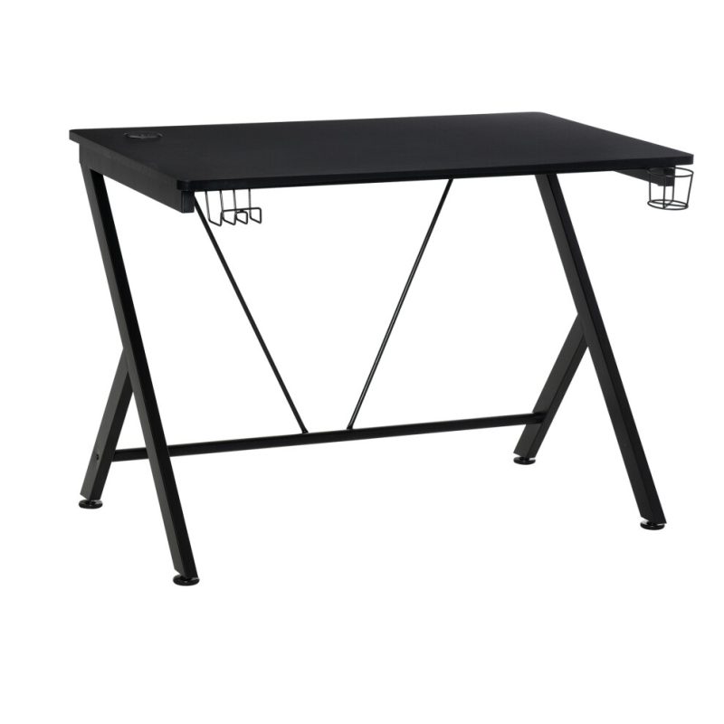 Homcom Gaming Desk with Steel Frame Black, 1080x660x770mm