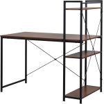 Homcom Computer Desk Walnut Brown Writing Desk 64x120cm