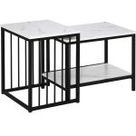 Homcom Modern White Coffee Table 52x45cm 2pcs